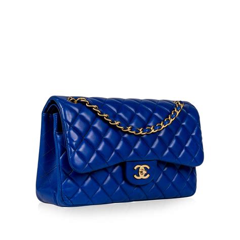 royal blue with gold hardware chanel bag|royal blue Chanel bag.